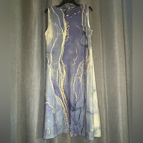 ❗️PRICE DROP❗️Slate blue dress with quartz like veins. Size XL - Picture 4 of 5